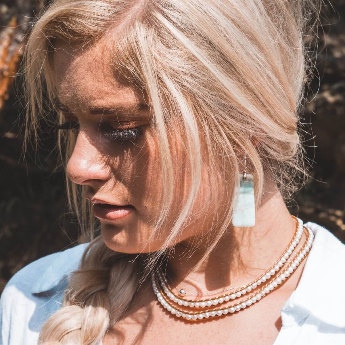 Amazonite Drop Earrings-Earrings-Freya Branwyn