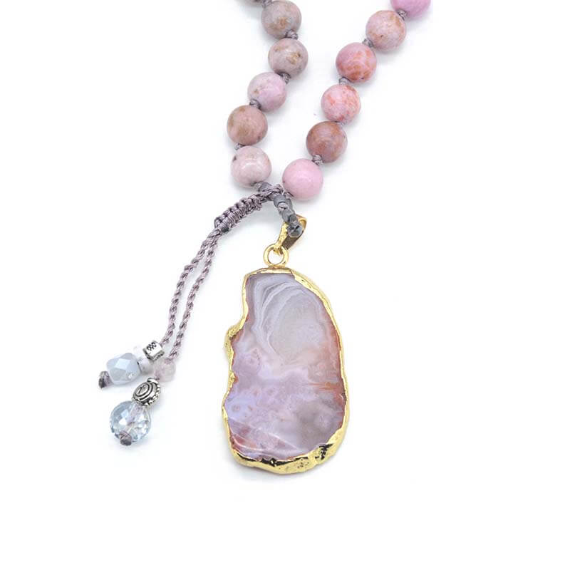 Blush Gilded Agate Necklace-Necklace-Freya Branwyn