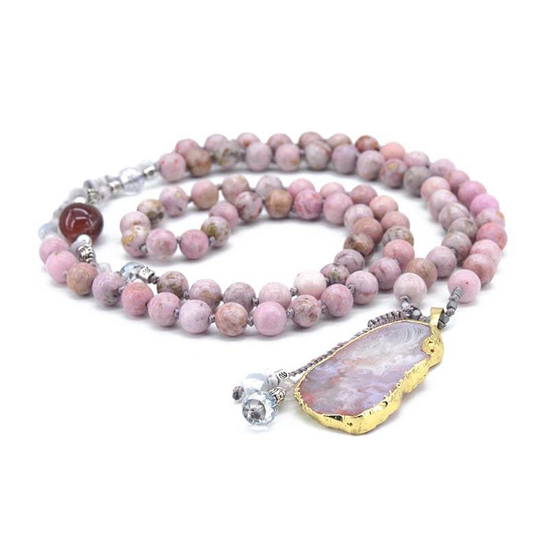Blush Gilded Agate Necklace-Necklace-Freya Branwyn