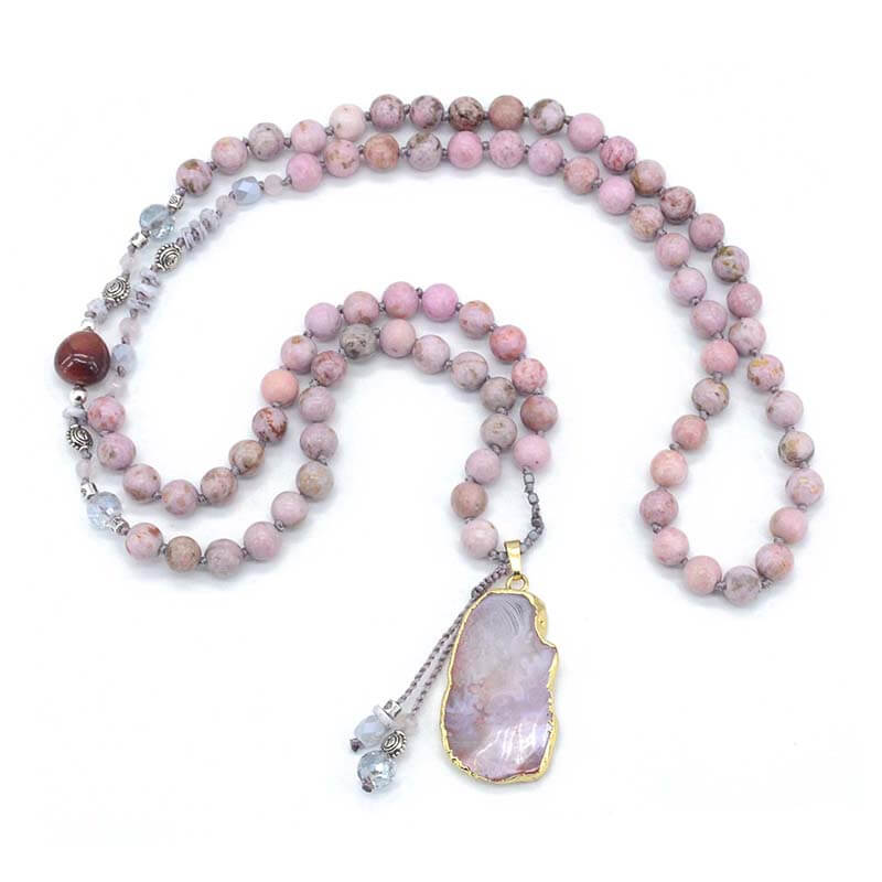 Blush Gilded Agate Necklace-Necklace-Freya Branwyn