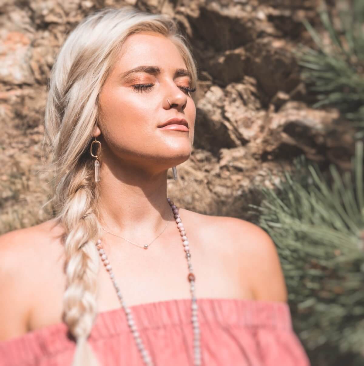 Geometric Quartz Drop Earrings-Earrings-Freya Branwyn