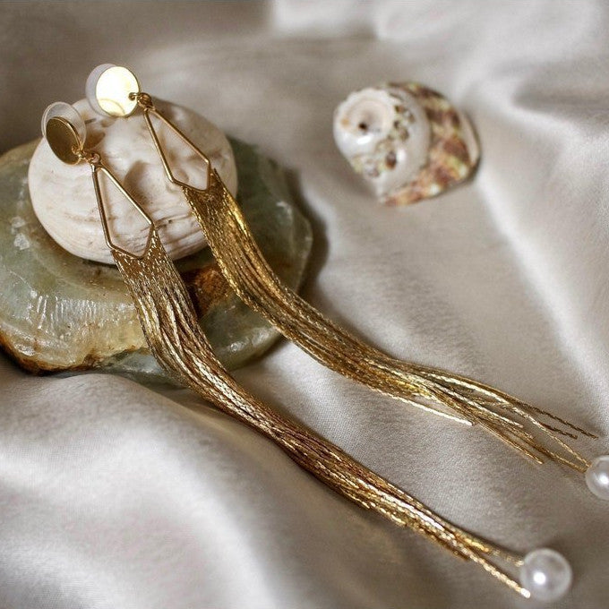 Anuket Pearl Earrings-Earrings-Freya Branwyn