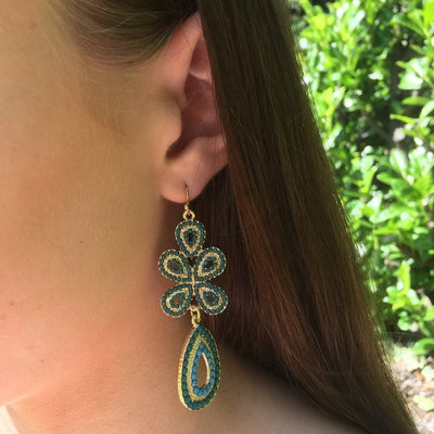 Elysia Bohemian Drop Earrings-Earrings-Freya Branwyn