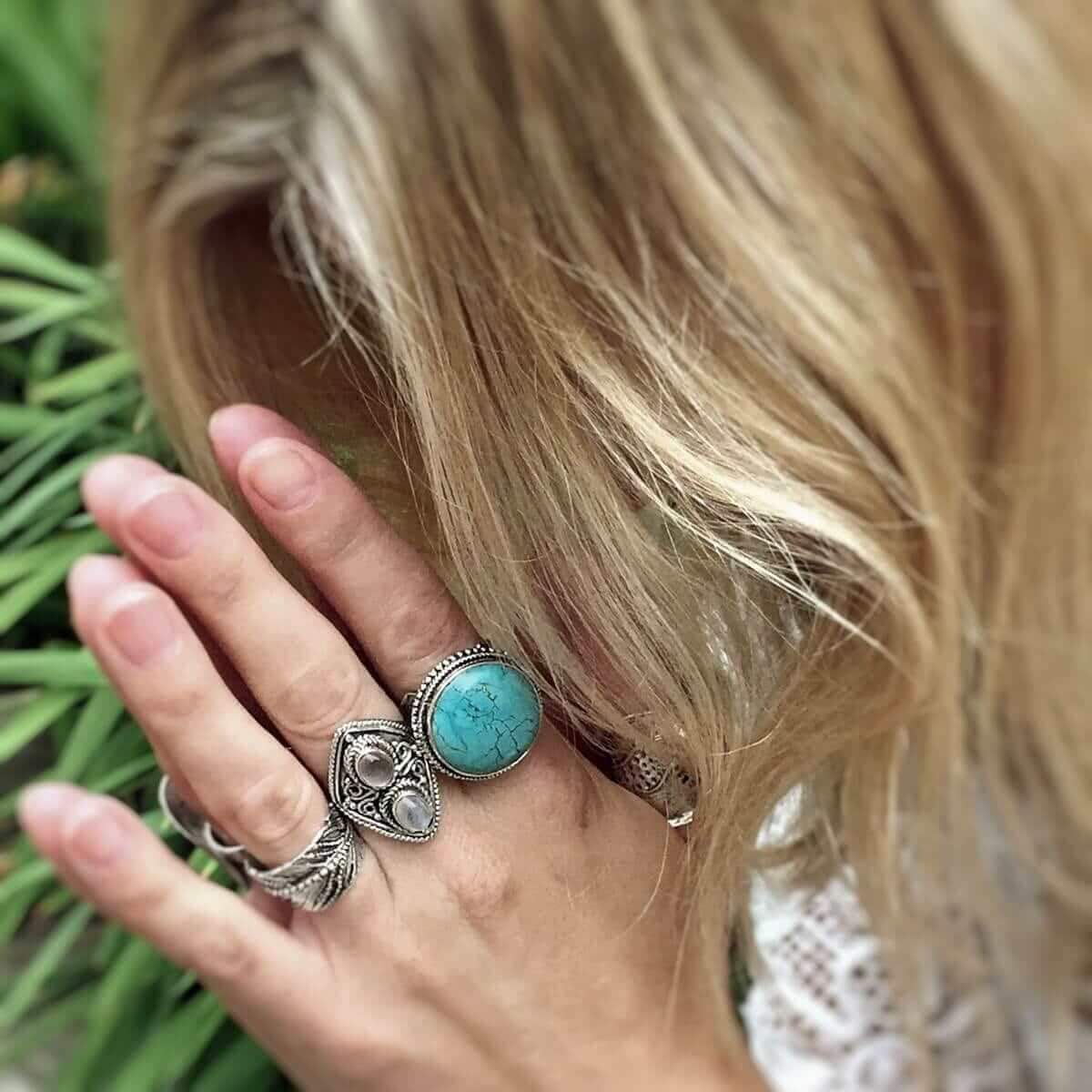 Freya Turquoise Ring-Rings-Freya Branwyn