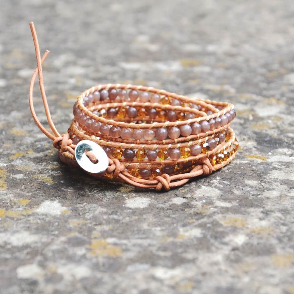 Handmade Aventurine Quartz Wrap-Bracelet-Freya Branwyn