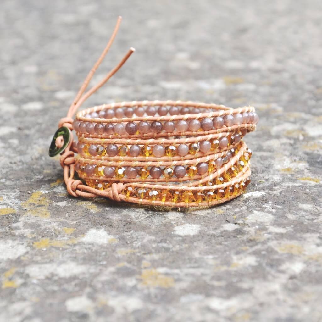 Handmade Aventurine Quartz Wrap-Bracelet-Freya Branwyn