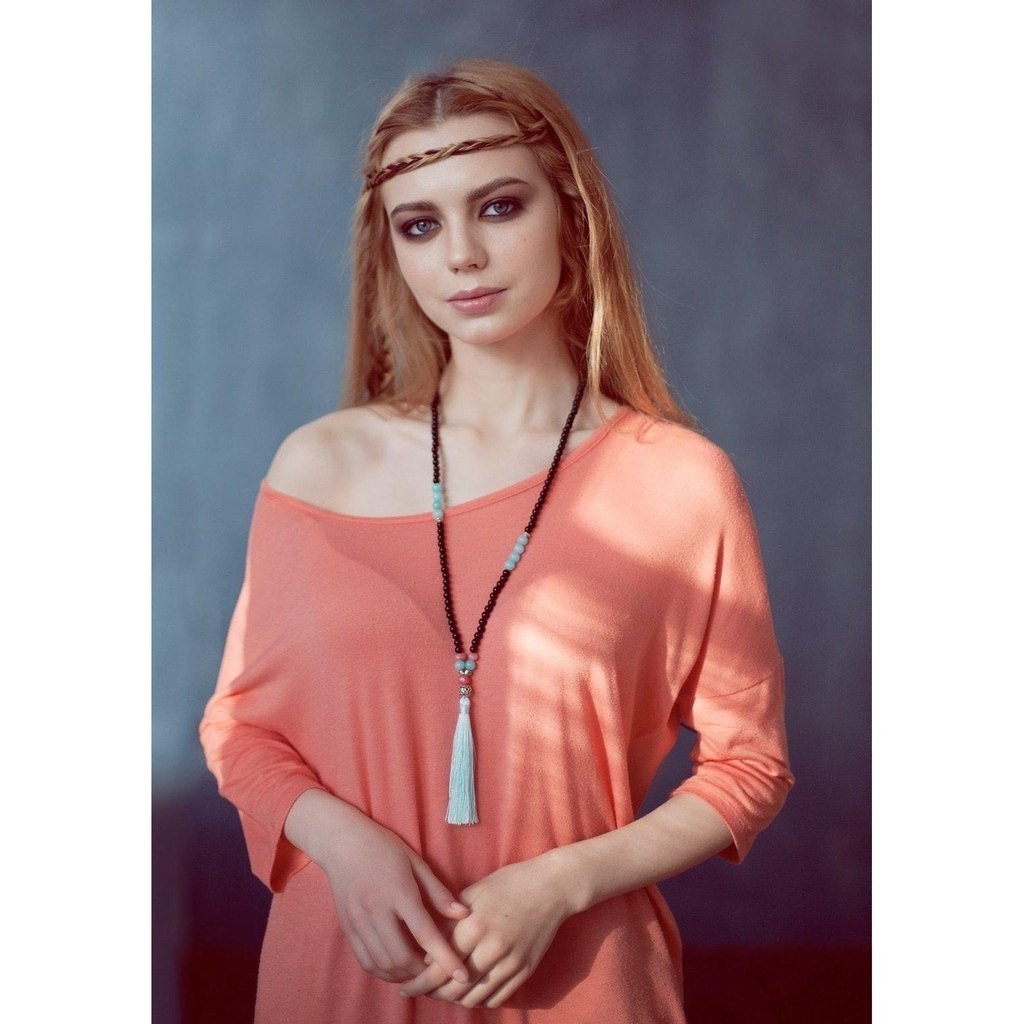 Handtied Amazonite and Kingstone Necklace-Necklace-Freya Branwyn