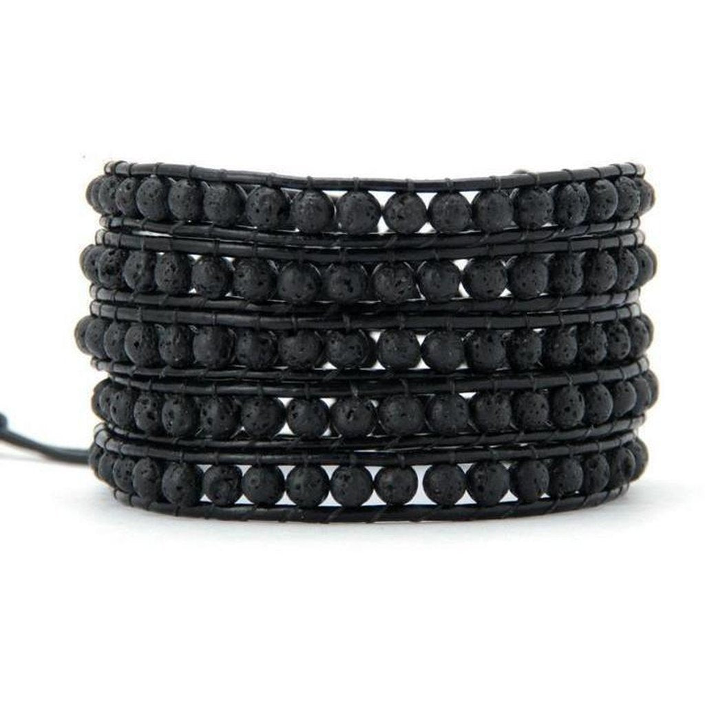 Lava Stone Leather Wrap His n' Hers!-Bracelet-Freya Branwyn