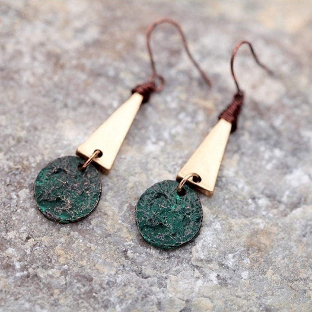 Patina Drop Earrings-Earrings-Freya Branwyn
