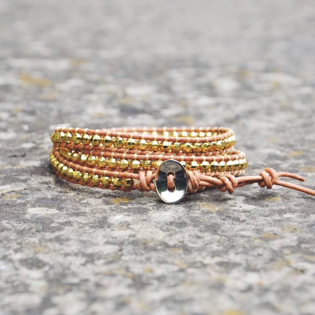 Soleil Leather Wrap-Bracelet-Freya Branwyn