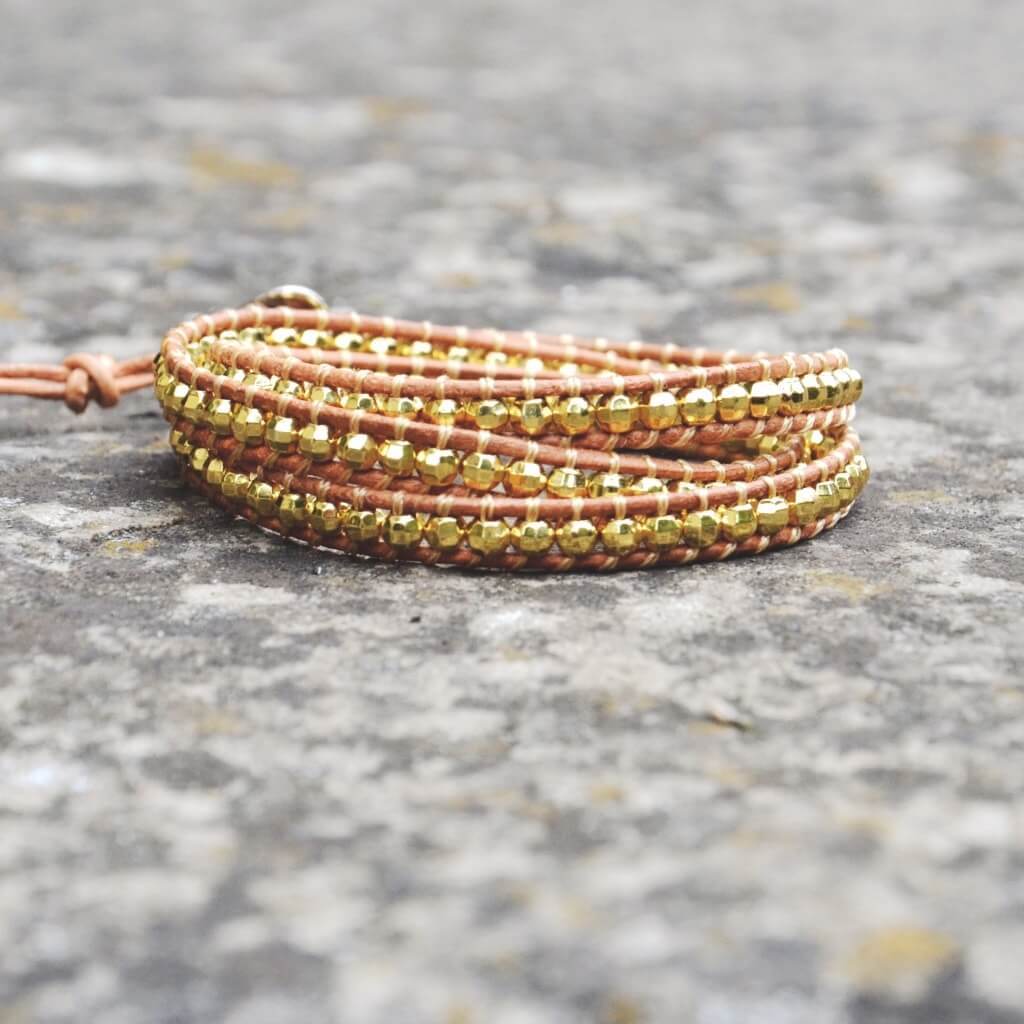 Soleil Leather Wrap-Bracelet-Freya Branwyn