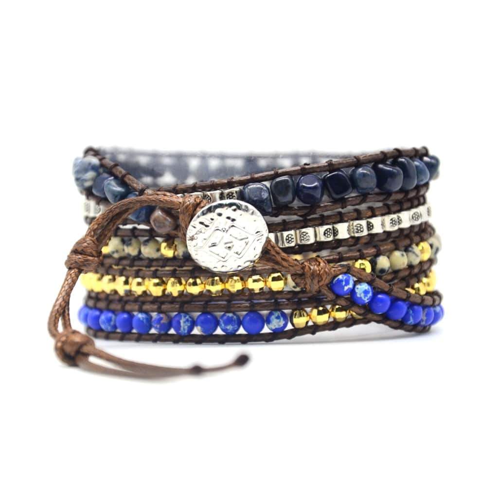 Tibetan Stone Wrap Bracelet-Bracelet-Freya Branwyn