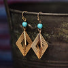 Turquoise Geometric Earrings-Earrings-Freya Branwyn